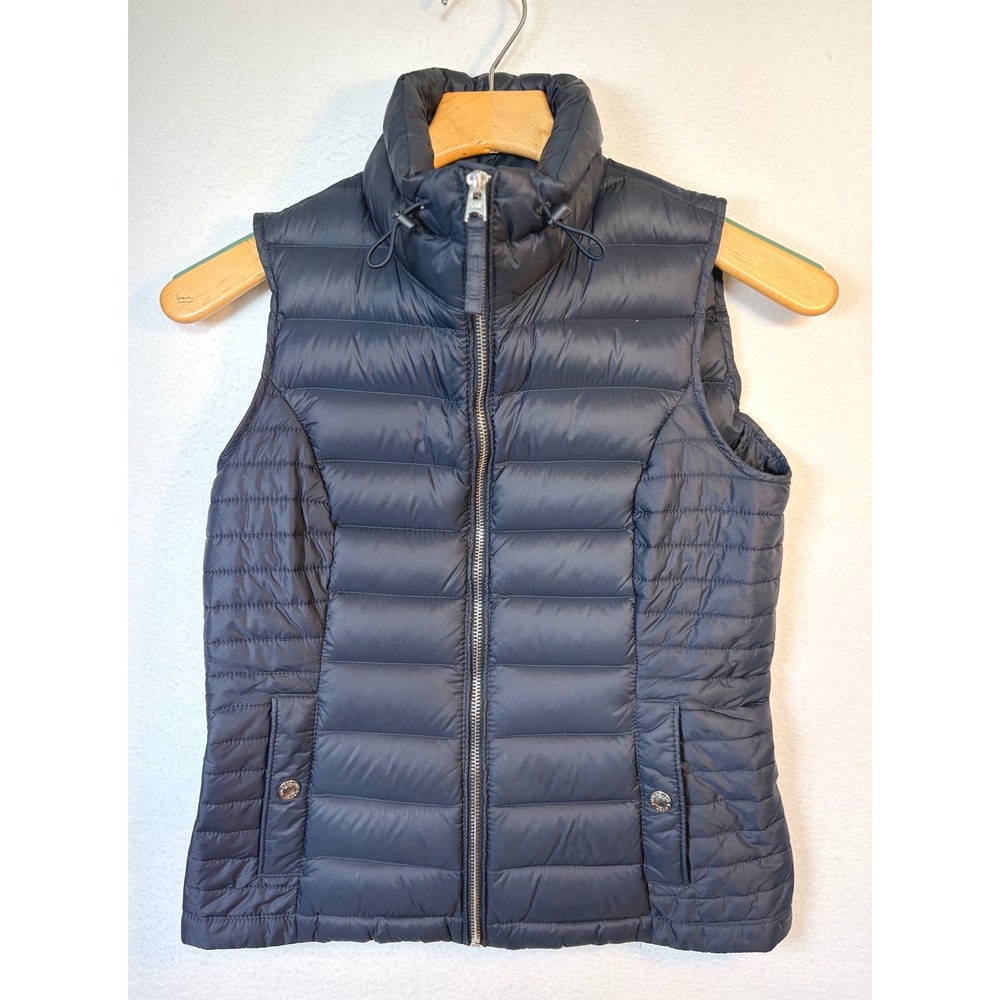 Abercrombie & Fitch Puffer Vest Womens XS Navy Blue Excellent Down Series Zip